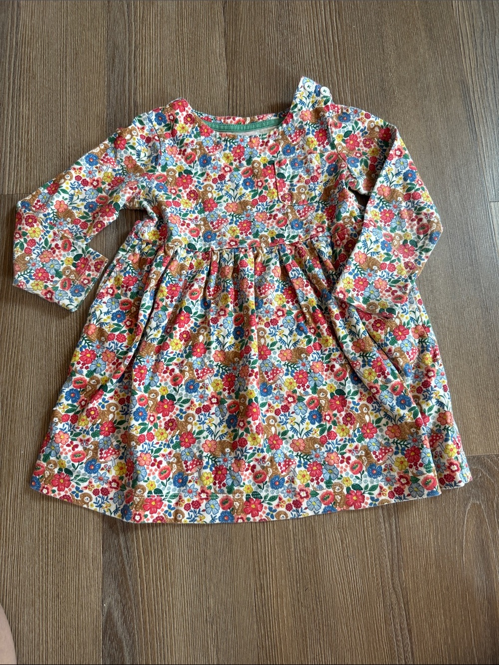 Baby Boden floral Long Sleeve Twirly Dress - 2-3Y